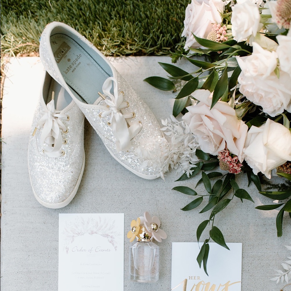 Kate Spade x Keds Cream Glitter Sneakers
